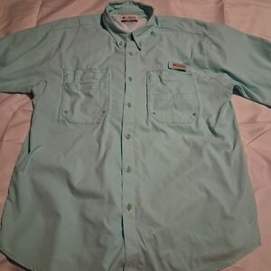 Columbia Large Men's Mint Green Fishing Shirt